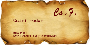 Csiri Fedor névjegykártya
